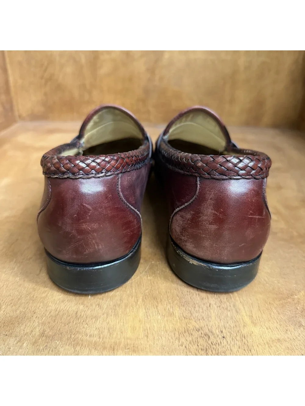 Allen Edmonds Maxfield Tassel Loafer Mens 11D Burgundy Leather Slip On Shoes USA